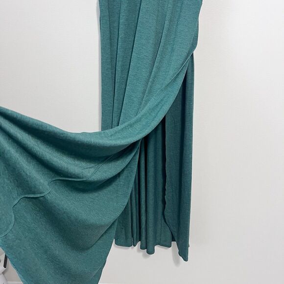 Halara U Neck Dress Sleeveless Stretchy Flowy Maxi Green Athleisure Lagenlook L - Picture 4 of 9